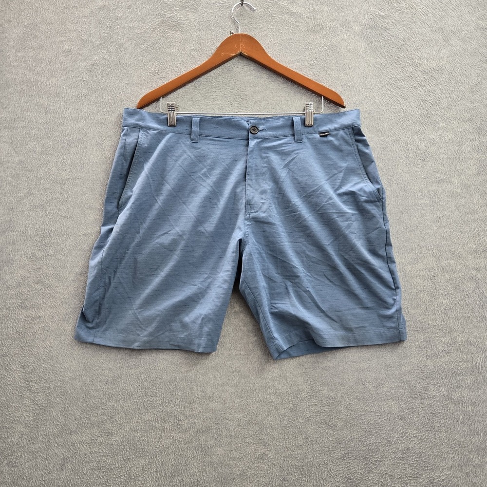 Travismathew Men Shorts 38 Blue Chino Golf Shorts Button 8" Inseam Logo READ